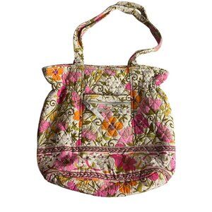 Vera Bradley Watercolor Floral Cinch Toe Snap Purse Laura Shoulder Bag Quilted